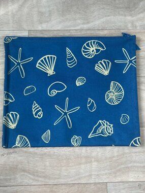 Quagga Green Label Blue w/ Seashell Print Clutch/Wetbag